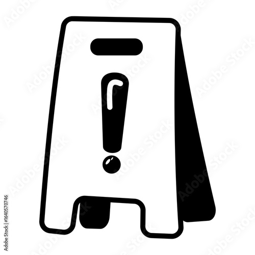 A hand drawn style icon showing warning sign