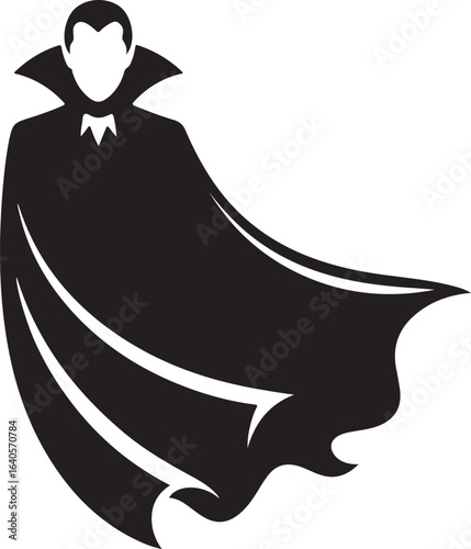 Vampire with cape silhouette vector illustration design
