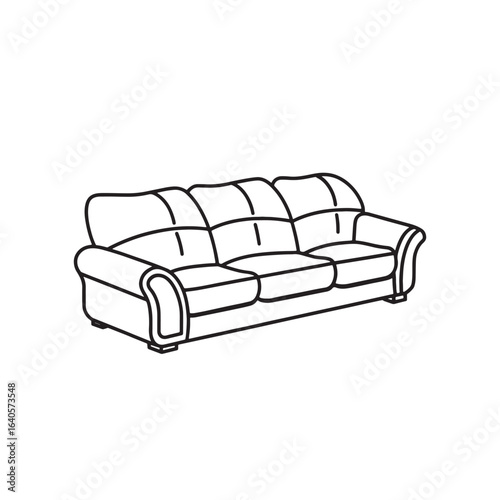 Sofa Furniture Continuous line draw Full length single line animation.