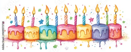 Birthday cake with candles, symbolizing celebration, joy, and the spirit of festivity, Generative AI