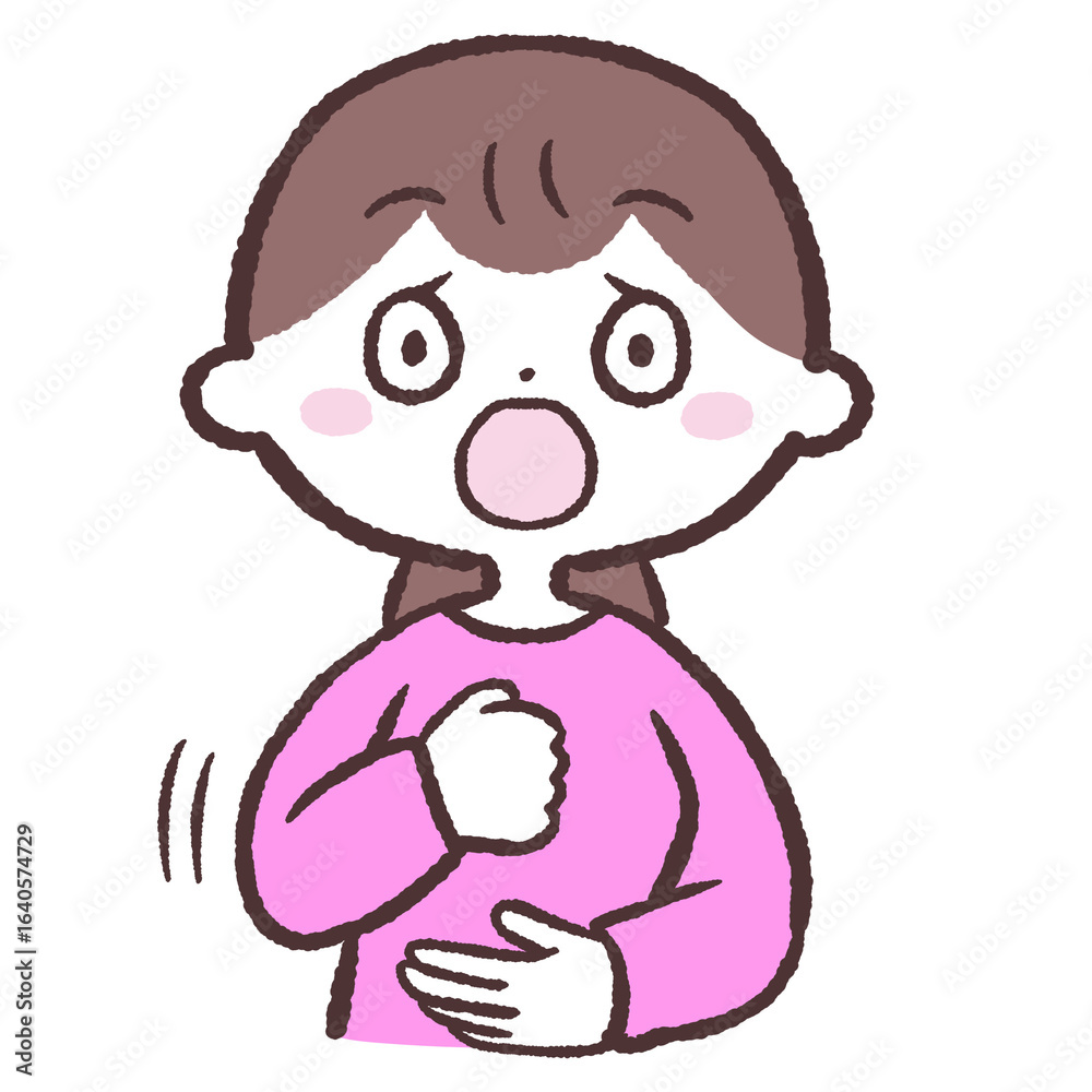 Obraz premium 納得する女性のイラスト