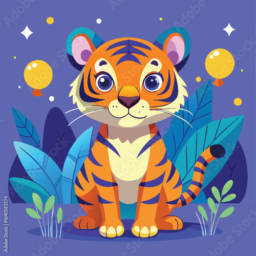 cartoon illustration of a tiger 