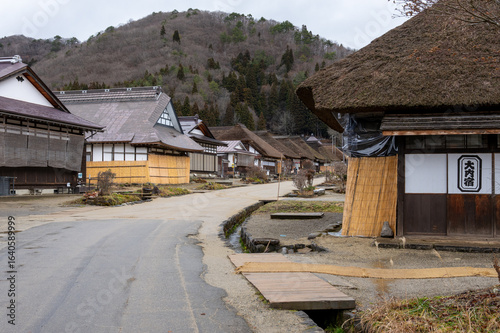 福島県 大内宿の茅葺き屋根の街並み / Traditional Thatched Roof Village Ouchi-juku, Fukushima Prefecture