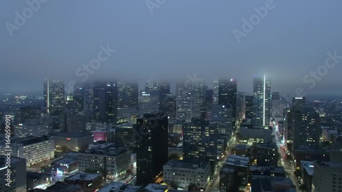 Wallpaper Mural Aerial Cityscape: Moody Foggy Dawn Over Downtown Skyscrapers Torontodigital.ca
