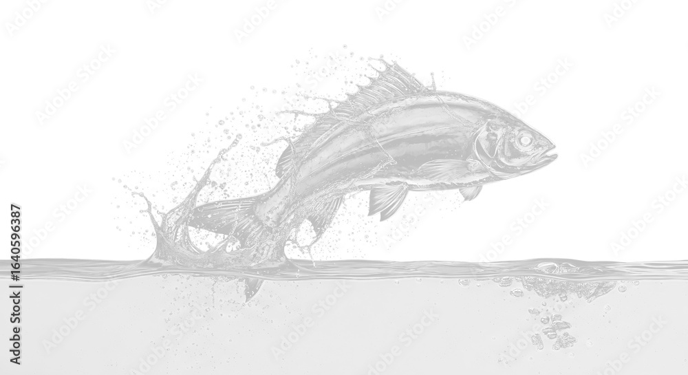 Obraz premium Hand-drawn vector illustration of a fish swimming in the sea, perfect for aquatic and seafood-related designs