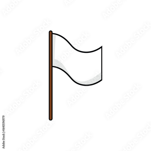 Waving White Flag Illustration Symbolizing Surrender