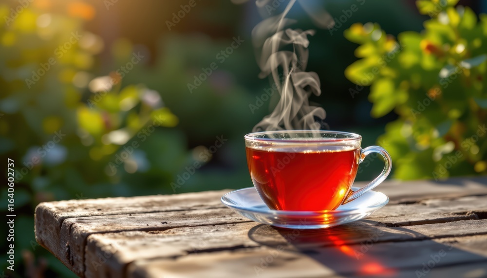 custom made wallpaper toronto digitalA cup of herbal tea with steam rising in soft morning light