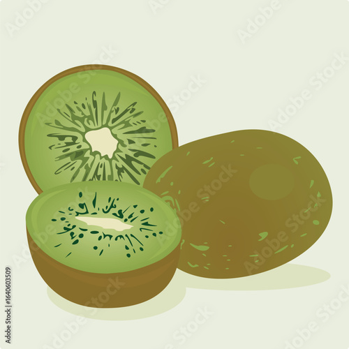 kiwi fruit on a white background