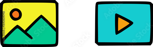 Free Download Image and video icons, simple design. - GFXLoad