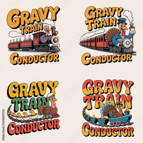 Thanksgiving turkey train conductor gravy