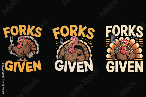 Turkey holding fork bird fowl
