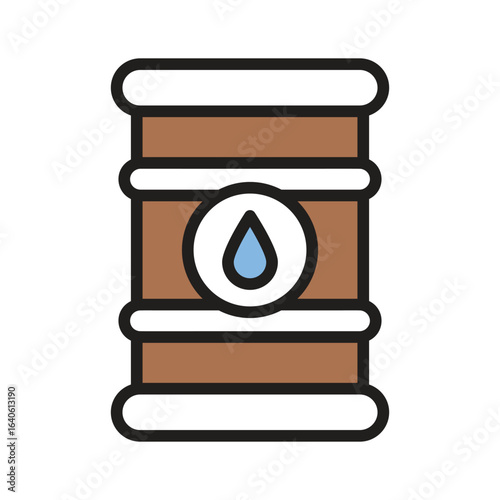 Oil barrel icon creatively designed in line style