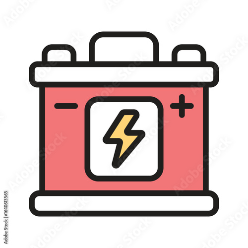 Accumulator icon creatively designed in outline style