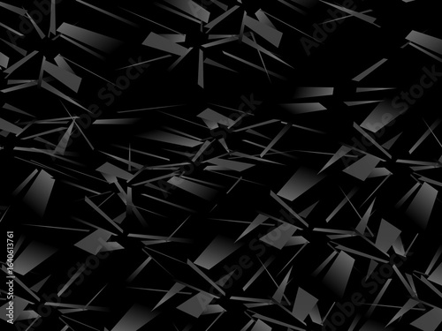 Background with abstract forged carbon fiber vector pattern with randomly arranged dark purple and black fragments, creating a modern and futuristic texture.