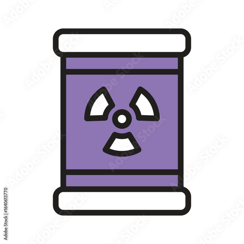 Ready to use outline style icon of nuclear waste barrel