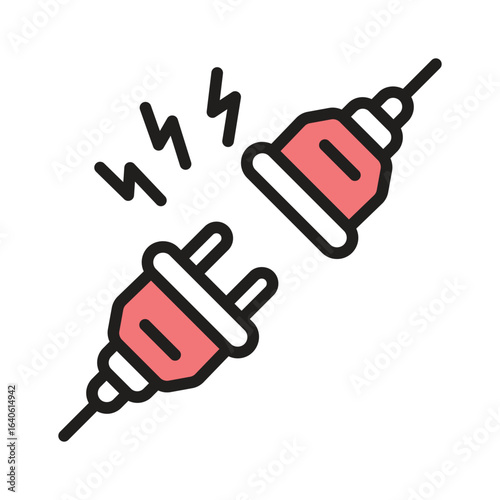 Power connector icon creatively designed in line style
