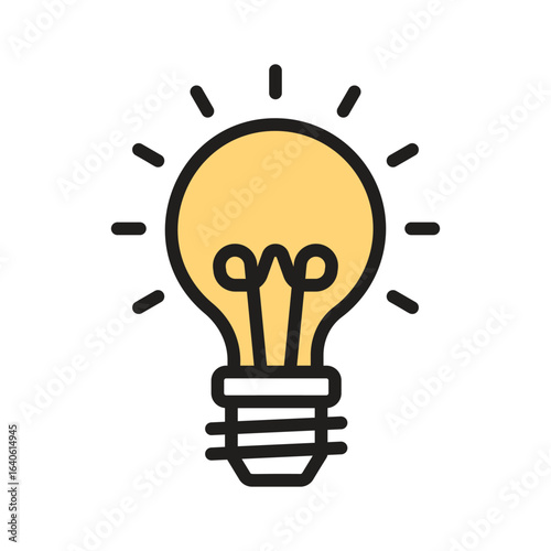 Easy to edit icon of bulb in outline style