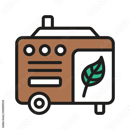 A well designed outline style icon of eco generator