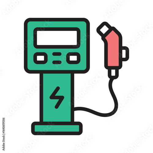 Download our modern line style icon of charging station