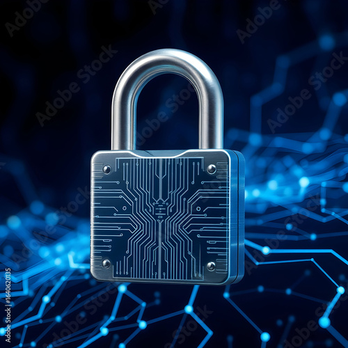 Wallpaper Mural A silver metallic padlock with a slightly worn Torontodigital.ca