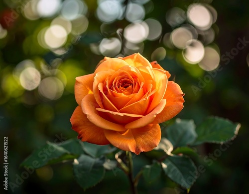 Close-up of an orange rose in garden
