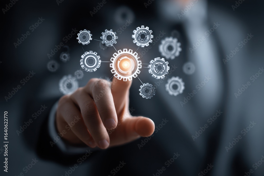 Fototapeta premium Innovative automation in business leveraging robotic process technology for enhanced efficiency and productivity