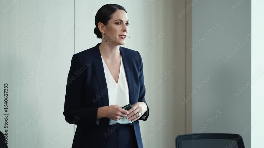 Woman in business attire presentation Woman in business attire presentation