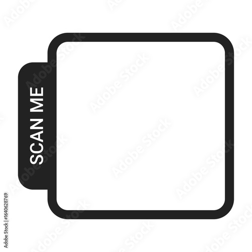 QR code sign with scan me text