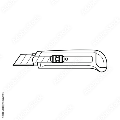 Vector illustration of utility cutter knife isolated on white background