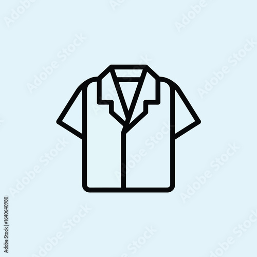 Simple outline icon of a short sleeve collared shirt line art illustration stock photos royalty free image premium quality
