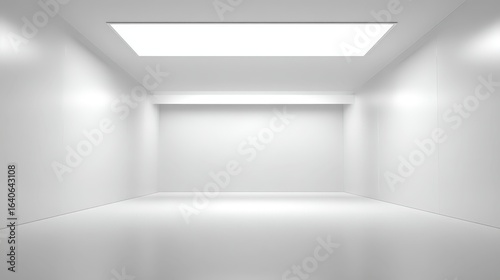Wallpaper Mural Clean White Empty Room Interior with Recessed Lighting for Product Mockups and Showroom Displays Torontodigital.ca