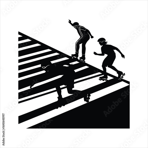 silhouette of a skateboarder