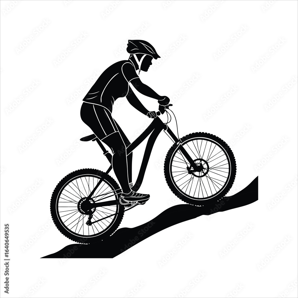 Fototapeta premium silhouette of a cyclist