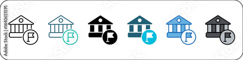 Government Icon Pack Multistyle Editable Stroke