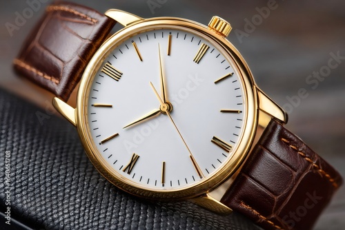 Wallpaper Mural Luxury gold watch showing time on dark background Torontodigital.ca