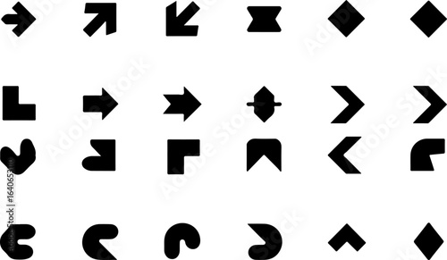 "Black Arrow and Direction Icon Set Collection"