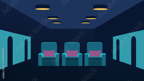 Home theater with plush recliners and soundproof walls