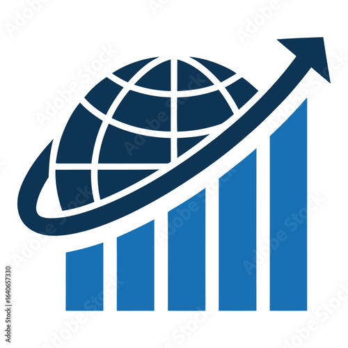 Global business and finance growth logo on white background