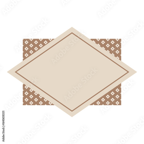 Autumn Japanese Square Japanese Pattern Frame Brown