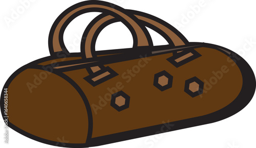 Brown duffel bag with handles