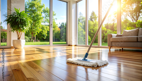 Modern home cleaning sunlight