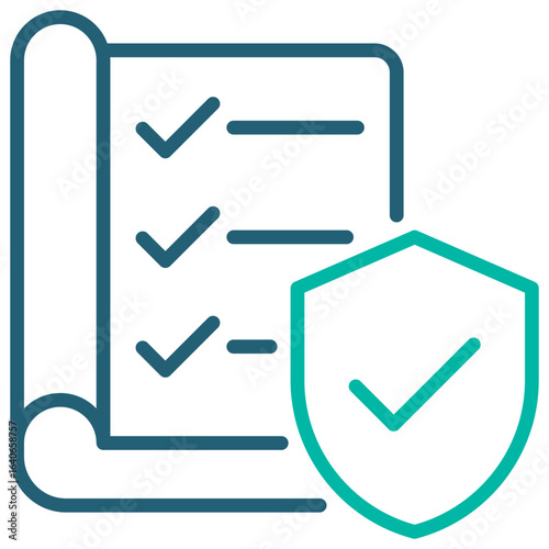 Policy Outline Blue Icon