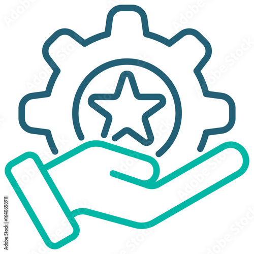 Skilled Outline Blue Icon