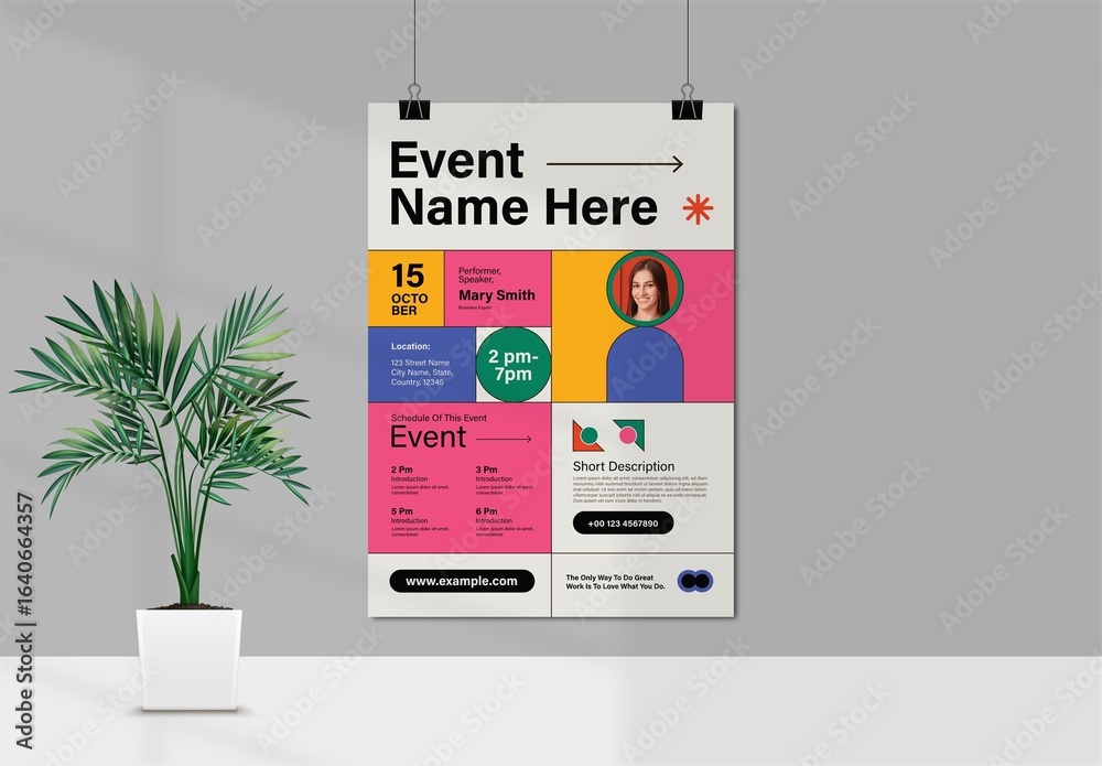 Event Poster Text Layout Modern Event Poster Layout Design Stock Template | Adobe Stock
