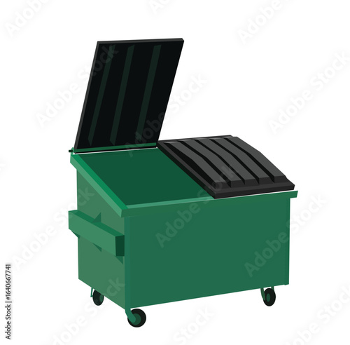 Large trash container .  Trash can.