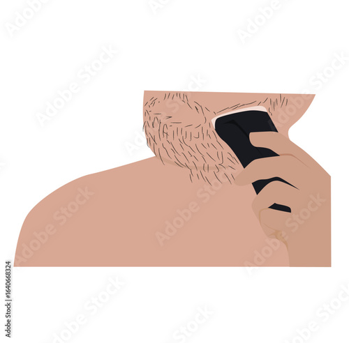 people shaving their beards. vektor