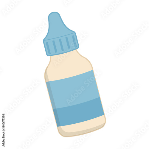 Eye drops for irritation, dryness, allergies isolated on white background. Cute flat style
