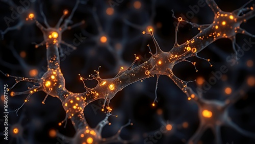 Microscopic glowing neuron receptors shaped like celestial gates clearing amyloid plaques.