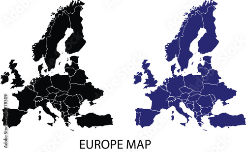 europe map, detailed topographic map, high contrast, sharp details, vibrant colors, digital illustration, cartography, geographic information system
