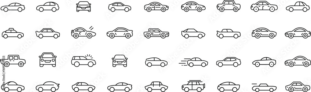 Fototapeta premium Car icon set, Vector illustration